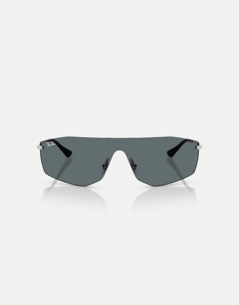 Ray-Ban - Alix - Lunettes de soleil irrégulières à verres gris - Argenté - view 1