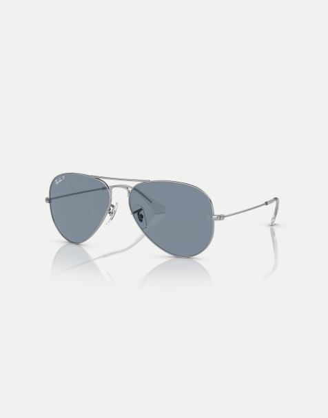 Ray-Ban - Aviator Classic - Lunettes de soleil aviateur à verres bleus polarisés - Argenté - view 1