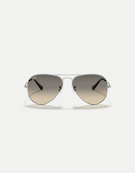 Ray-Ban Aviator gradient pilot sunglasses with grey lens in silver - view 1