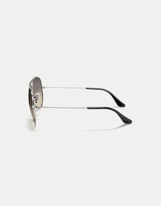 Ray-Ban Aviator gradient pilot sunglasses with grey lens in silver, 4 of 4