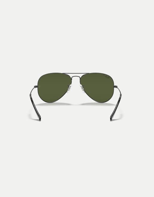 Ray-Ban Aviator klassische Piloten-Sonnenbrille mit grünen Gläsern in Gunmetal, 2 von 4