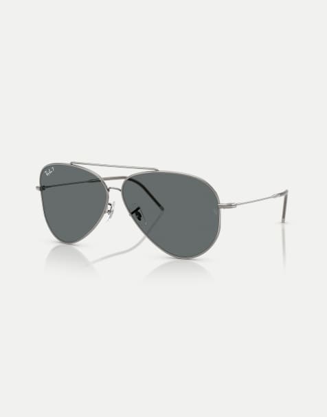 Ray-Ban Aviator  pilot polarised sunglasses with grey lens in gunmetal - view 1