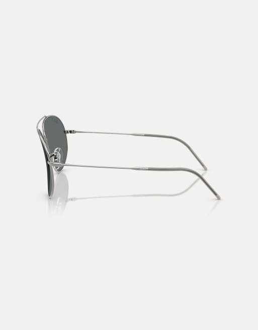 Ray-Ban – Aviator – Polarisierte Piloten-Sonnenbrille in Gunmetal-Grau mit grauen Gläsern, 4 von 4