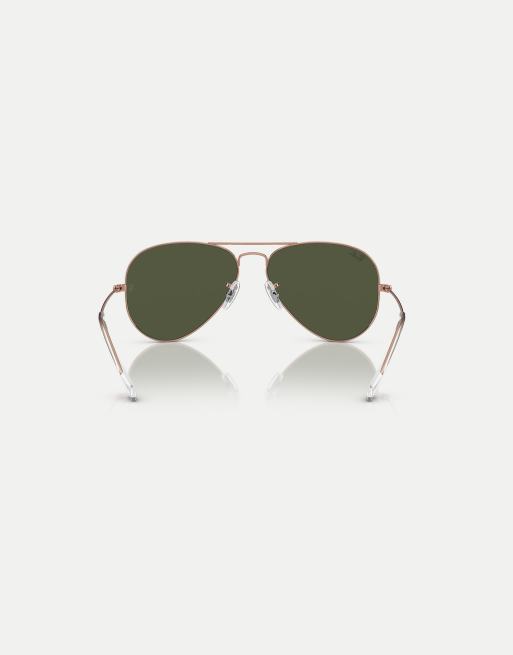 Ray-Ban - Aviator - Rosaguld pilot-solbriller med grønt glas, 4 af 4