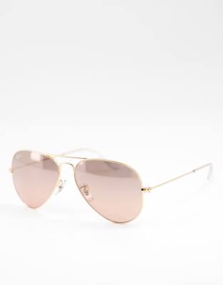 Ray-Ban Ray-Ban aviator sunglasses in gold with brown lens