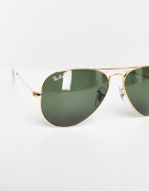 Ray-Ban aviator sunglasses in gold , 3 of 4