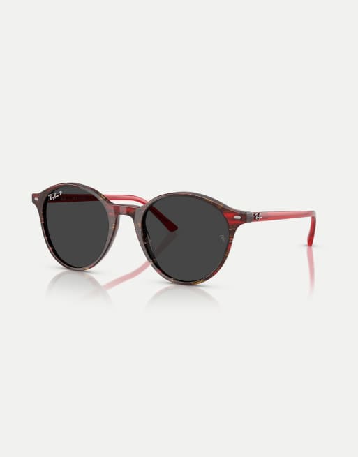 Ray-Ban - Bernard Phantos - Lunettes de soleil polarisées à verres noirs - Rouge fantasy ombré, 3 de 4