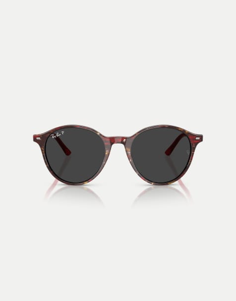Ray-Ban Bernard phantos polarised sunglasses with black lens in transparent shade fantasy red - view 1