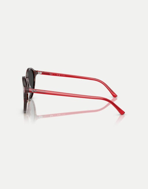 Ray-Ban Bernard phantos polarised sunglasses with black lens in transparent shade fantasy red, 3 of 3