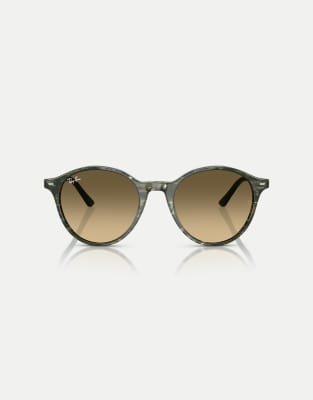 Ray-Ban - Bernard Phantos - Sonnenbrille in transparentem Fantasy-Grün mit braunen Gläsern