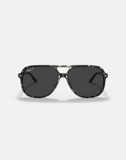 Ray-Ban - Bill - Lunettes de soleil carrées à verres gris polarisés - Gris, 3 de 4