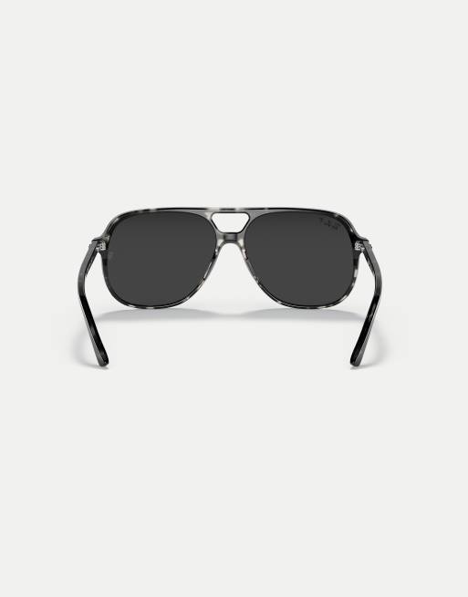 Ray-Ban - Bill - Lunettes de soleil carrées à verres gris polarisés - Gris, 4 de 4