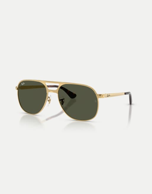 Ray-Ban Bill Max gafas de sol cuadradas con lente verde en arista, 3 de 4