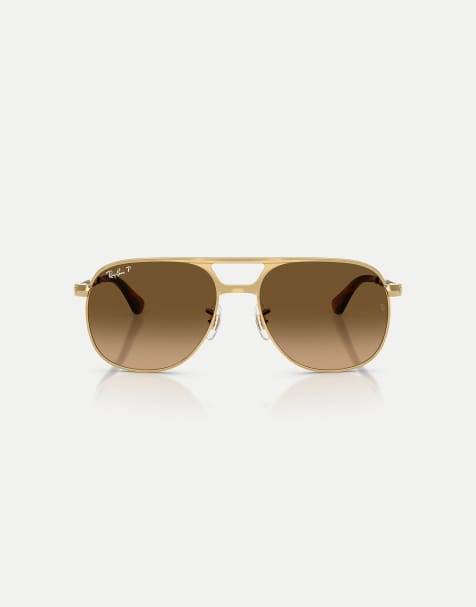Ray-Ban Bill Max occhiali da sole squadrati polarizzati con lenti marroni in arista - view 1
