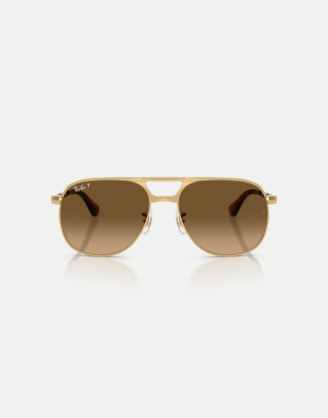 Ray-Ban Bill max square polarised sunglasses with brown lens in arista - view 1