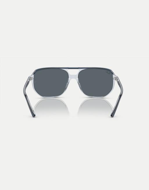 Ray-Ban – Bill One – Ungewöhnlich geformte Sonnenbrille in Blau mit transparenten blauen Gläsern, 2 von 4