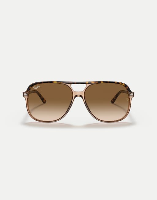 Ray-Ban Bill square sunglasses with brown lens in havana on transparent brown, 2 of 3