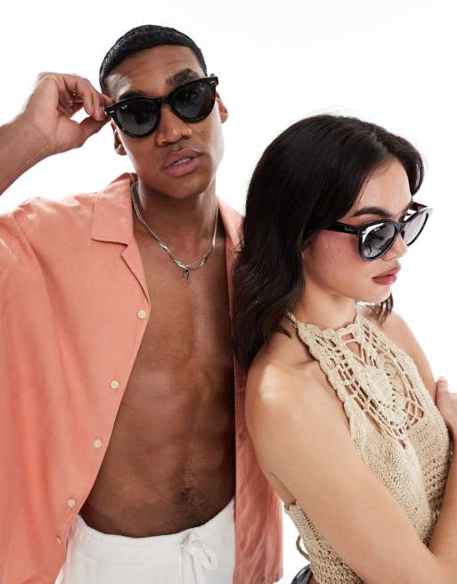 Ray Ban – Brązowoszylkretowe okulary przeciwsłoneczne wayfarer, 3 z 4