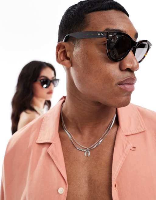 Ray Ban – Brązowoszylkretowe okulary przeciwsłoneczne wayfarer, 4 z 4