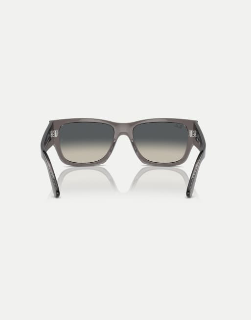 Ray-Ban - Carlos - Lunettes de soleil rectangulaires à verres gris - Gris opale foncé, 2 de 4