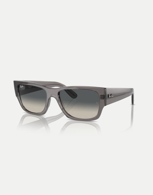 Ray-Ban - Carlos - Lunettes de soleil rectangulaires à verres gris - Gris opale foncé, 3 de 4