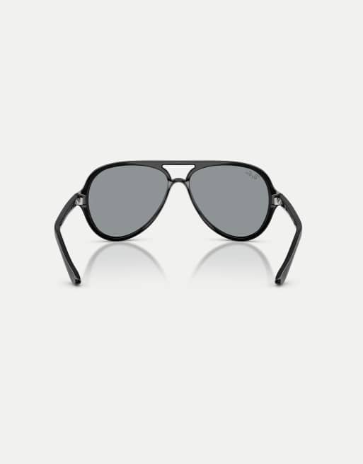 Ray-Ban Cats 5000 classic pilot sunglasses with grey lens in black, 2 of 3