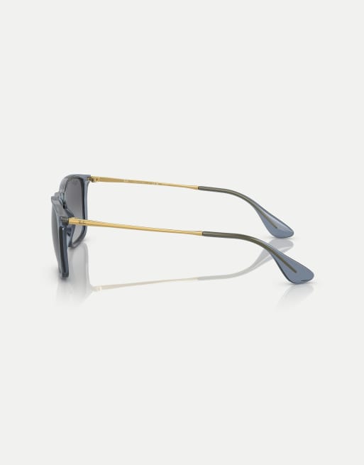 Ray-Ban - Chris - Gafas de sol azul transparente cuadradas con lentes grises polarizadas, 3 de 3