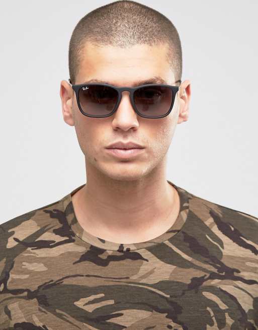 Ray-Ban Chris Wayfarer Sunglasses In Black RB4187 622/8G | ASOS