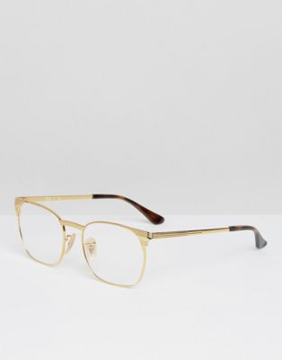 Ray-Ban Clubmaster Glasses in Gold 