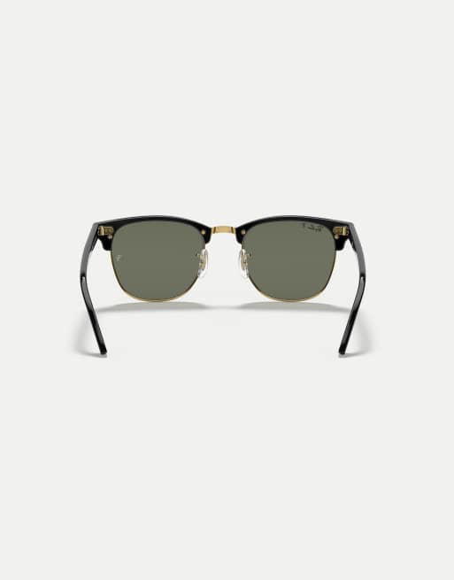 Ray-Ban - Clubmaster - Lunettes de soleil à verres polarisés verts - Doré et noir, 2 de 3