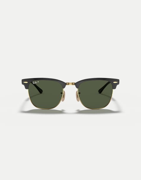Ray-Ban - Clubmaster - Lunettes de soleil à verres polarisés verts - Doré et noir - view 1