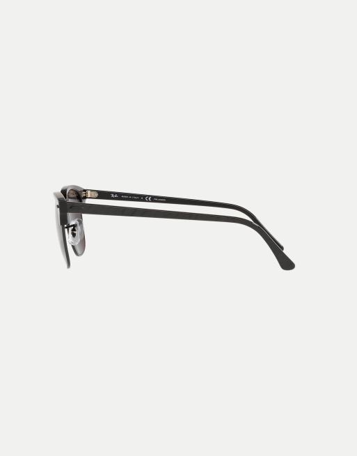 Ray-Ban - Clubmaster - Lunettes de soleil carrées classiques à verres noirs polarisés - Noir, 2 de 4