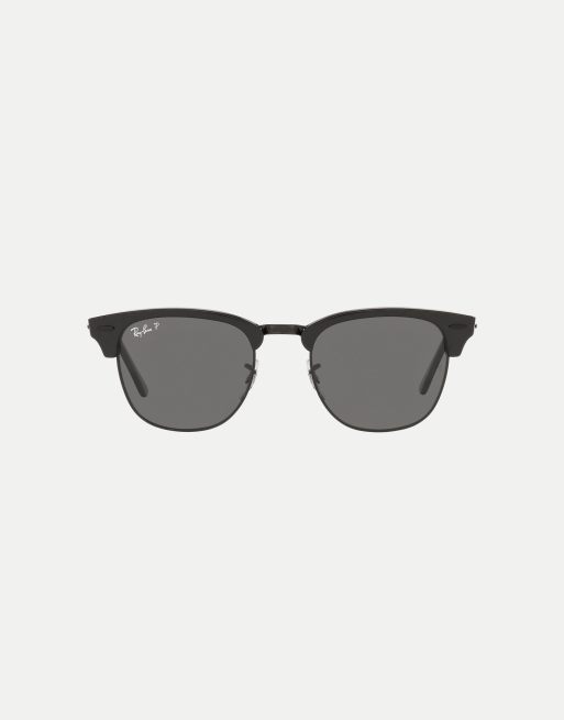 Ray-Ban - Clubmaster - Lunettes de soleil carrées classiques à verres noirs polarisés - Noir, 3 de 4