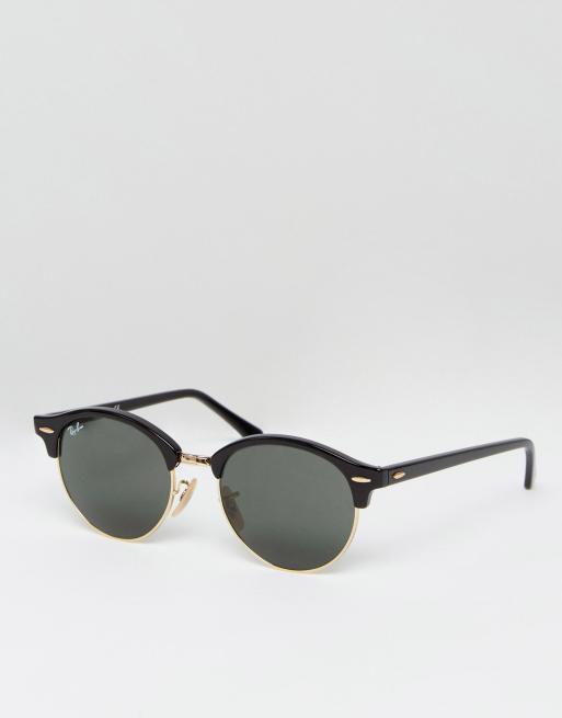 Ray Ban Clubmaster Lunettes de soleil rondes Noir ASOS