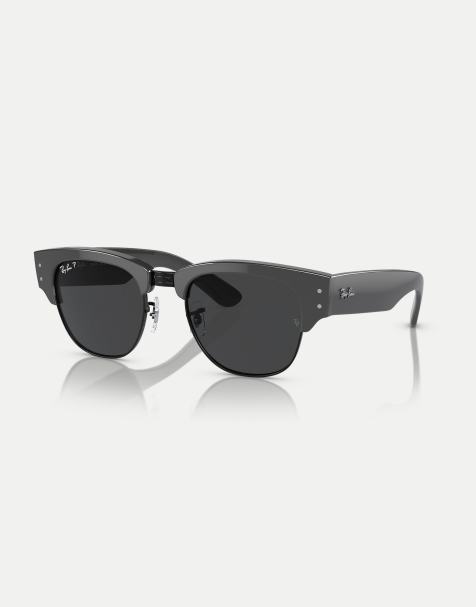 Ray-Ban – Clubmaster Mega – Sonnenbrille in Grau auf Schwarz mit schwarzen, polarisierten Gläsern - view 1