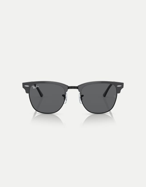 Ray-Ban - Clubmaster - Occhiali da sole grigio su nero con lenti grigie, 3 di 3