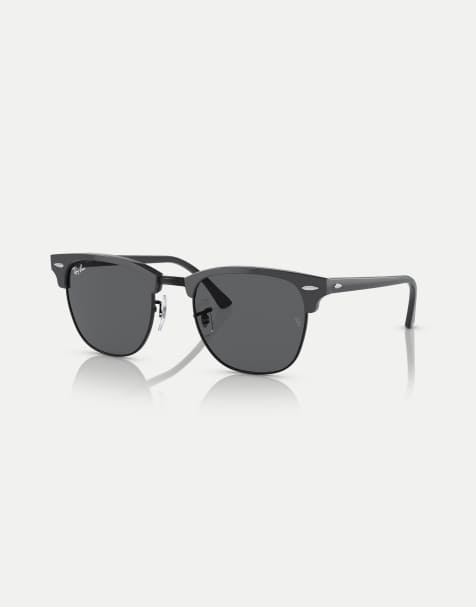 Ray-Ban - Clubmaster - Occhiali da sole grigio su nero con lenti grigie - view 1
