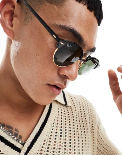 Ray Ban Clubmaster Occhiali da sole rotondi neri ASOS