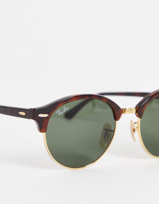 Ray Ban Clubmaster Ronde zonnebril in bruin