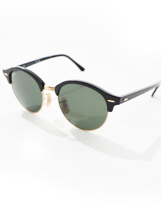 Ray Ban Clubmaster Ronde zonnebril in zwart ASOS