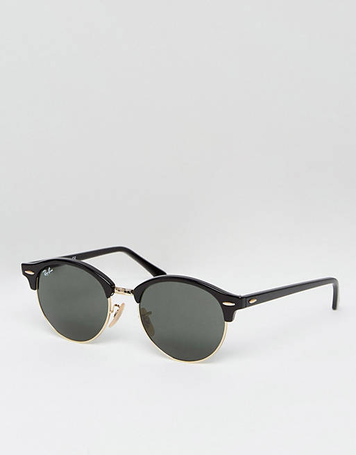 Ray-Ban clubmaster round sunglasses in black 0RB4246