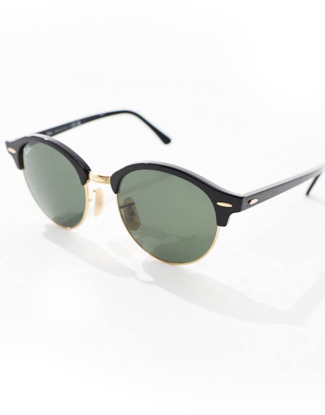 Ray-Ban - clubmaster round sunglasses in black