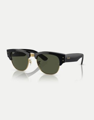 Ray-Ban - Clubmaster - Sonnenbrille in Schwarz und Gold mit grünen Gläsern