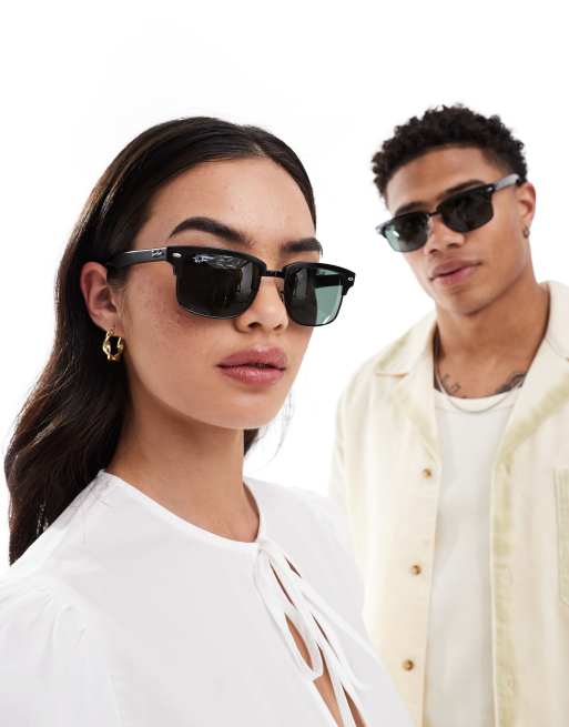 Ray Ban Clubmaster Sonnenbrille in Schwarz ASOS