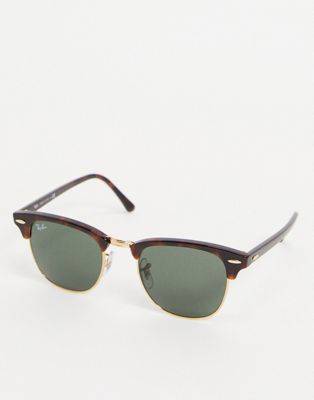 Ray-Ban clubmaster sunglasses in brown 0RB3016 - ASOS Price Checker