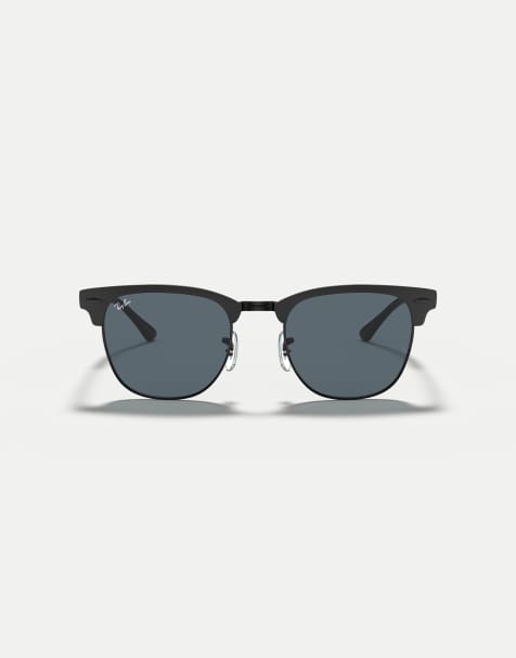 Ray-Ban Clubmaster sunglasses with blue lens in black - view 1