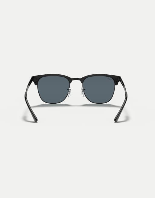 Ray-Ban Clubmaster sunglasses with blue lens in black, 2 of 3