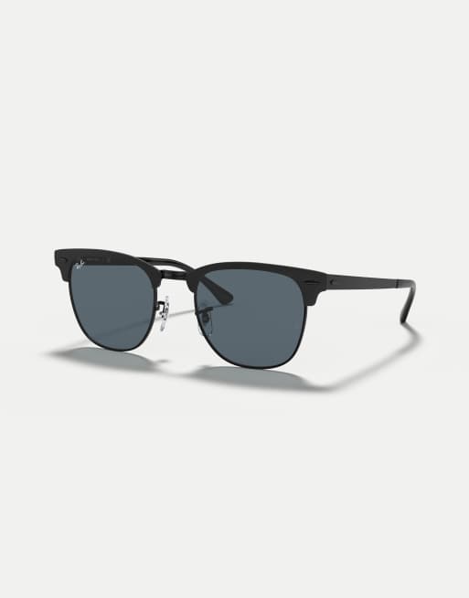 Ray-Ban Clubmaster sunglasses with blue lens in black, 3 of 3