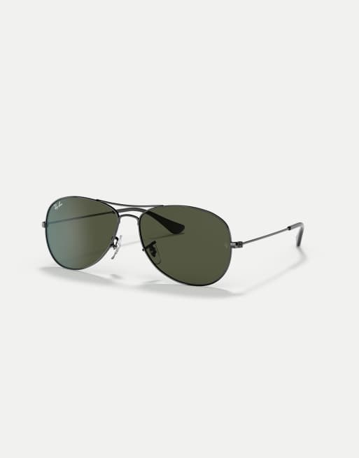 Ray-Ban Cockpit Piloten-Sonnenbrille mit grünem Glas in Gunmetal, 3 von 4
