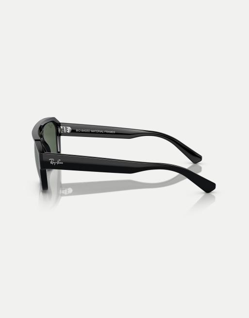 Ray-Ban – Corrigan Irregular – Schwarze Sonnenbrille mit grünen Gläsern, 4 von 4